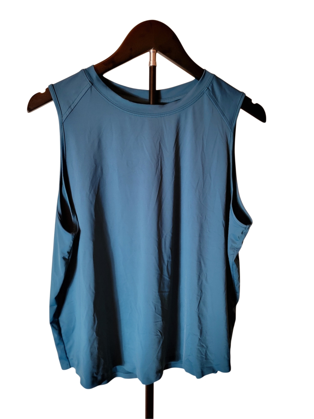 SPANX Active Air Pleat-Back Tank Top Blue Teal Size L Like New
